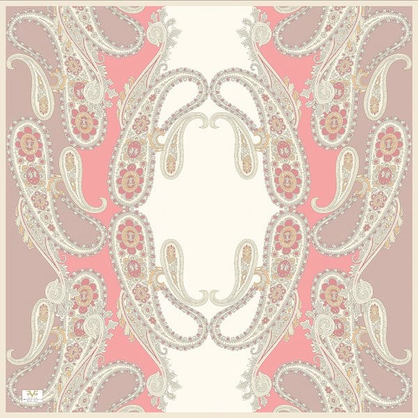 ScarfDesenli İtalyan Şifon Eşarp Askısı ile Birlikte 110x110 cm
