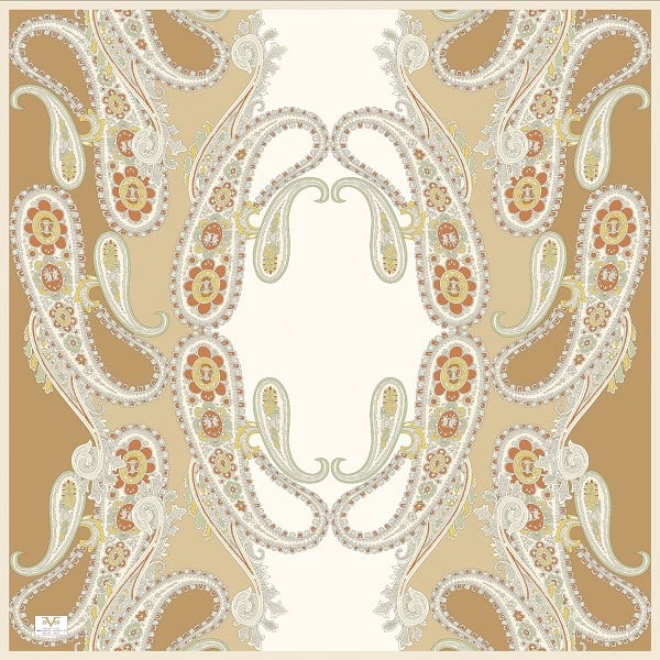 ScarfDesenli İtalyan Şifon Eşarp Askısı ile Birlikte 110x110 cm