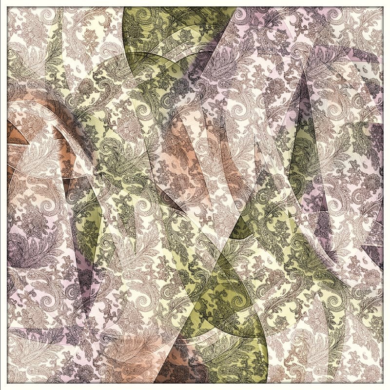 EŞARPDesenli İtalyan Şifon Eşarp Askısı ile Birlikte 110x110 cm