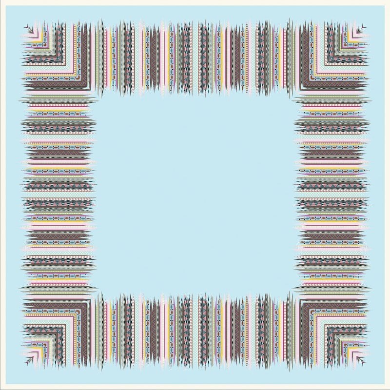 İTALYAN ŞİFONDesenli İtalyan Şifon Eşarp Askısı ile Birlikte 110x110 cm