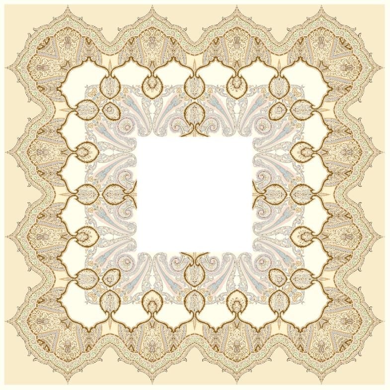EŞARPDesenli İtalyan Şifon Eşarp Askısı ile Birlikte 110x110 cm