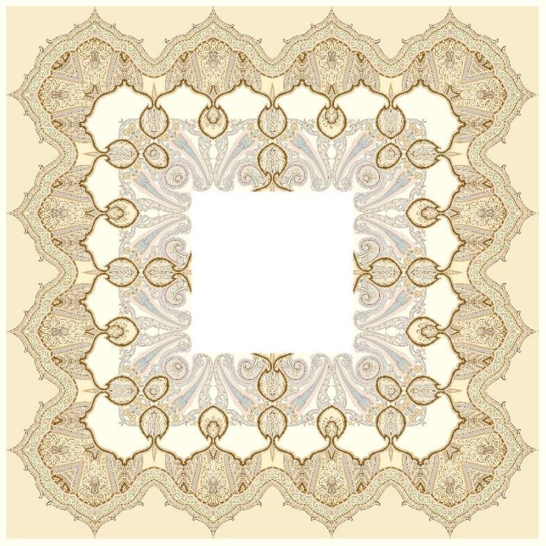 EŞARPDesenli İtalyan Şifon Eşarp Askısı ile Birlikte 110x110 cm