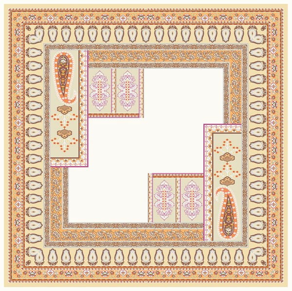 EŞARPDesenli İtalyan Şifon Eşarp Askısı ile Birlikte 110x110 cm