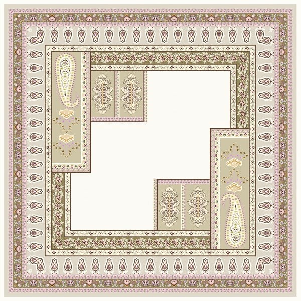 EŞARPDesenli İtalyan Şifon Eşarp Askısı ile Birlikte 110x110 cm