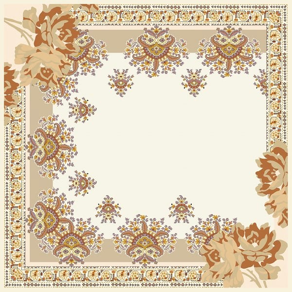 EŞARPDesenli İtalyan Şifon Eşarp Askısı ile Birlikte 110x110 cm