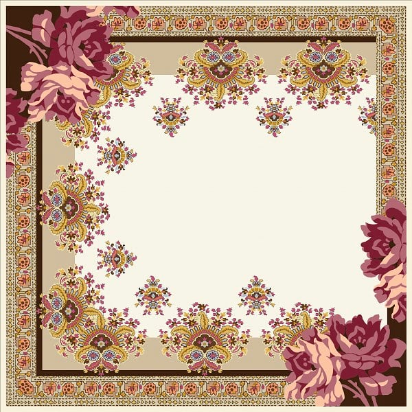 EŞARPDesenli İtalyan Şifon Eşarp Askısı ile Birlikte 110x110 cm