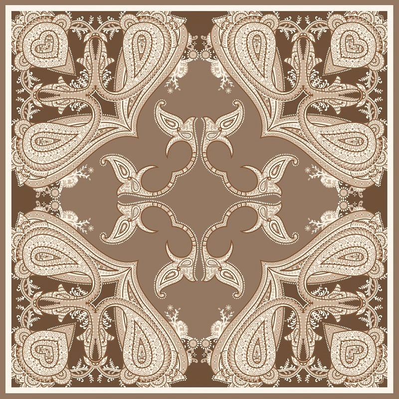 EŞARPDesenli İtalyan Şifon Eşarp Askısı ile Birlikte 90x90 cm