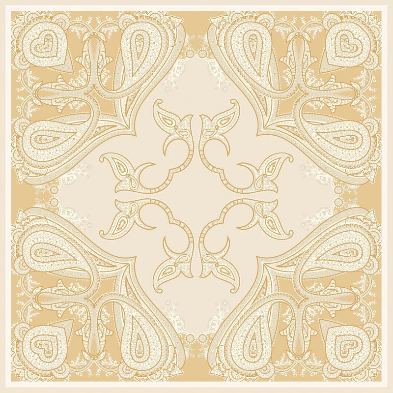EŞARPDesenli İtalyan Şifon Eşarp Askısı ile Birlikte 90x90 cm