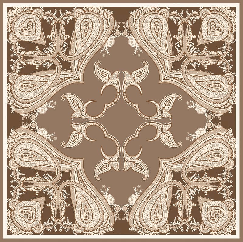 EŞARPDesenli İtalyan Şifon Eşarp Askısı ile Birlikte 90x90 cm