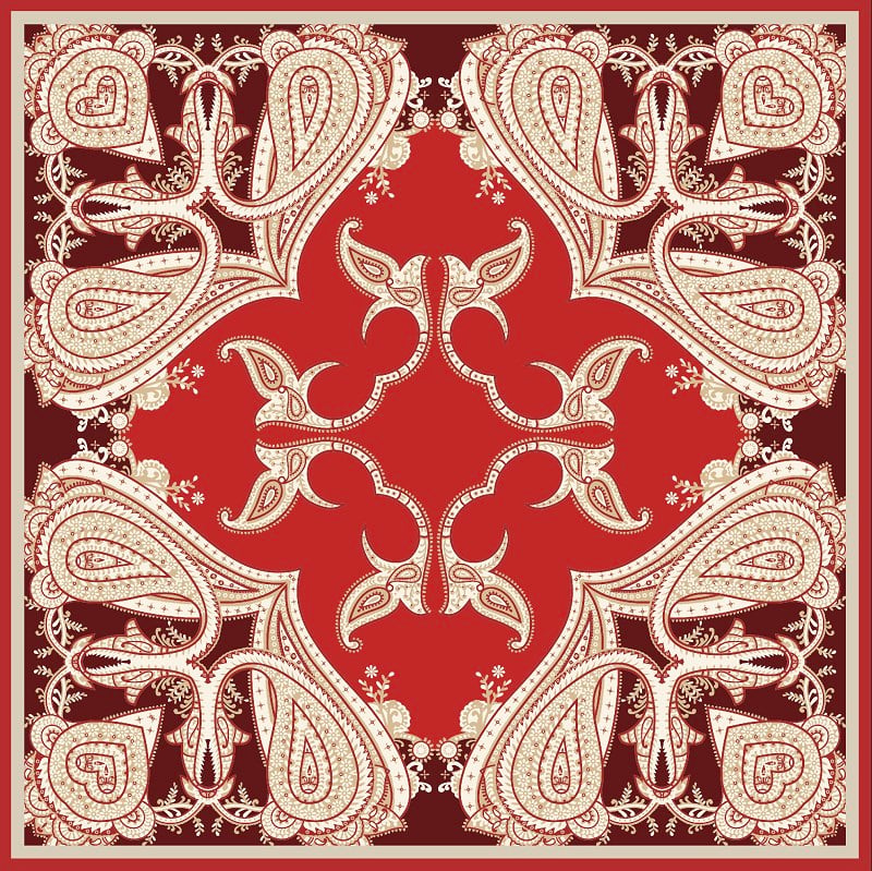 EŞARPDesenli İtalyan Şifon Eşarp Askısı ile Birlikte 90x90 cm