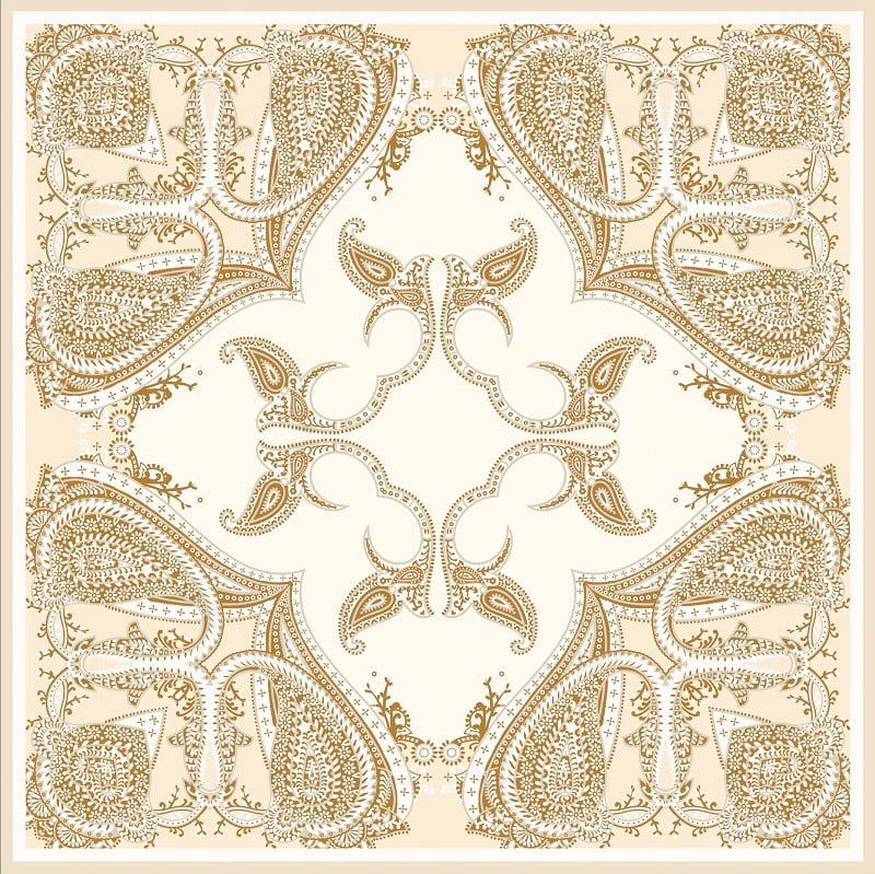 EŞARPDesenli İtalyan Şifon Eşarp Askısı ile Birlikte 90x90 cm