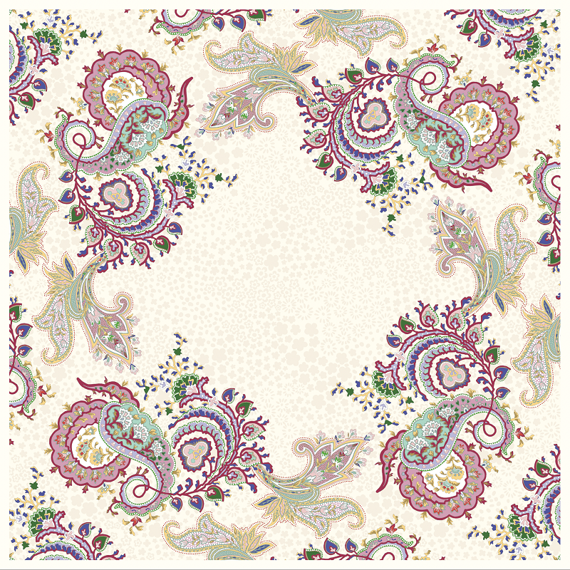EŞARPDesenli İtalyan Şifon Eşarp Askısı ile Birlikte 90x90 cm