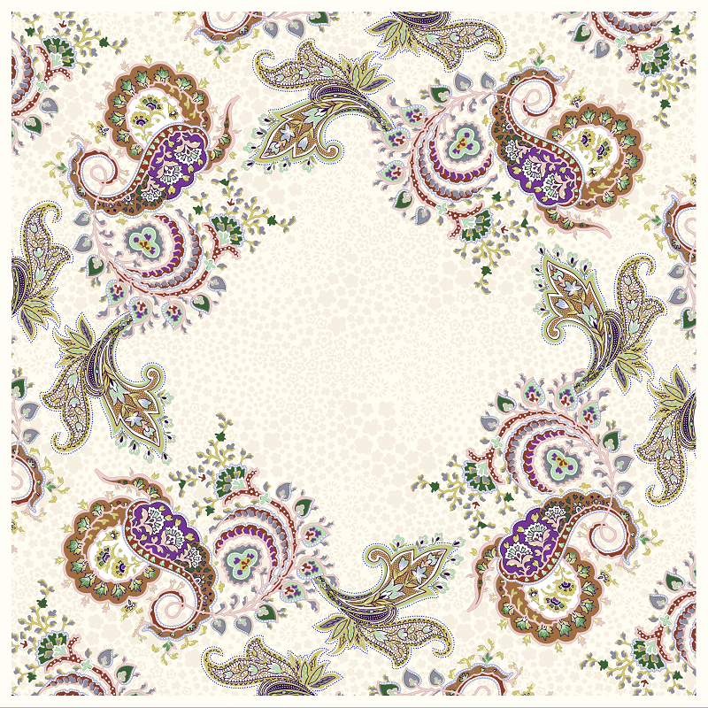EŞARPDesenli İtalyan Şifon Eşarp Askısı ile Birlikte 90x90 cm