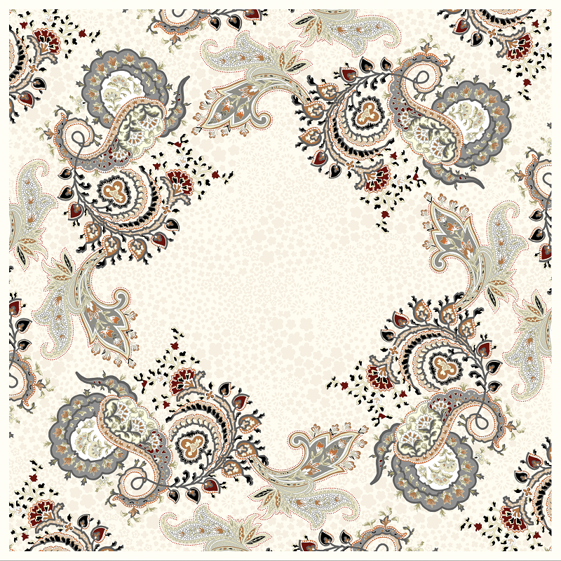 EŞARPDesenli İtalyan Şifon Eşarp Askısı ile Birlikte 90x90 cm