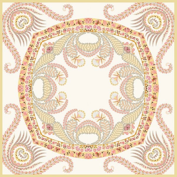 ScarfDesenli İtalyan Şifon Eşarp Askısı ile Birlikte 110x110 cm