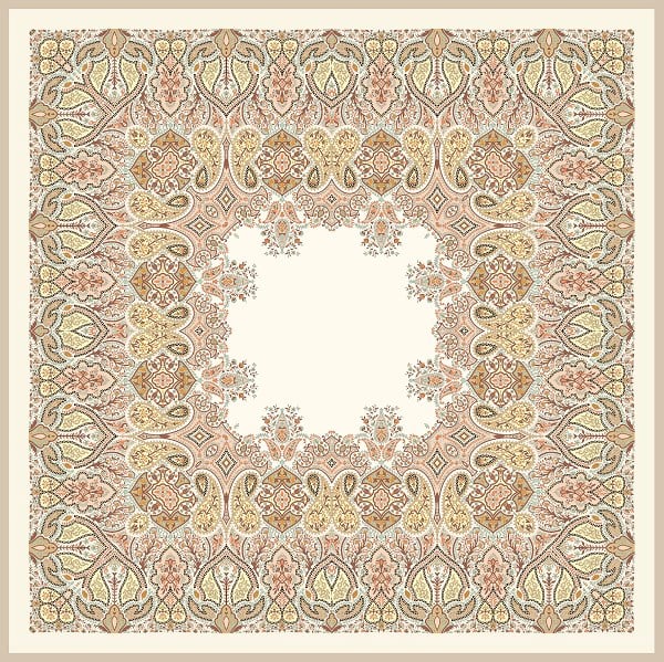EŞARPDesenli Kışlk İtalyan Şifon Eşarp Askısı ile Birlikte 110x110 cm