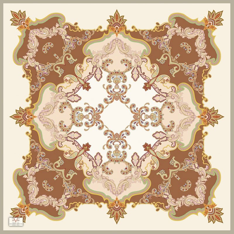 EŞARPDesenli Kışlık İtalyan Şifon Eşarp Askısı ile Birlikte 110x110 cm