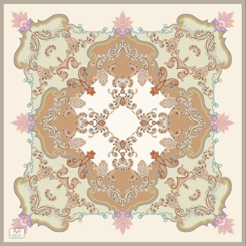 EŞARPDesenli Kışlık İtalyan Şifon Eşarp Askısı ile Birlikte 110x110 cm