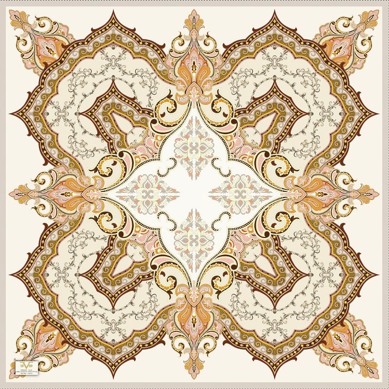 EŞARPDesenli Kışlık İtalyan Şifon Eşarp Askısı ile Birlikte 110x110 cm