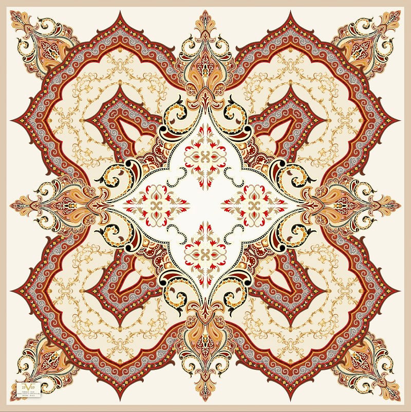 EŞARPDesenli Kışlık İtalyan Şifon Eşarp Askısı ile Birlikte 110x110 cm