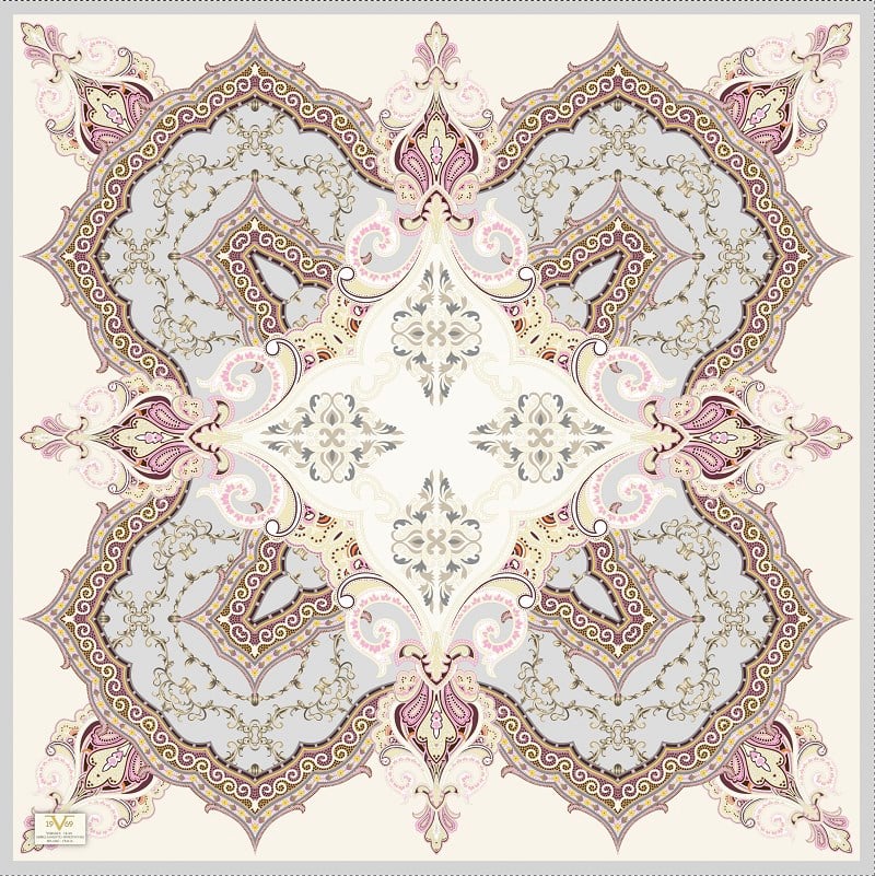 EŞARPDesenli Kışlık İtalyan Şifon Eşarp Askısı ile Birlikte 110x110 cm