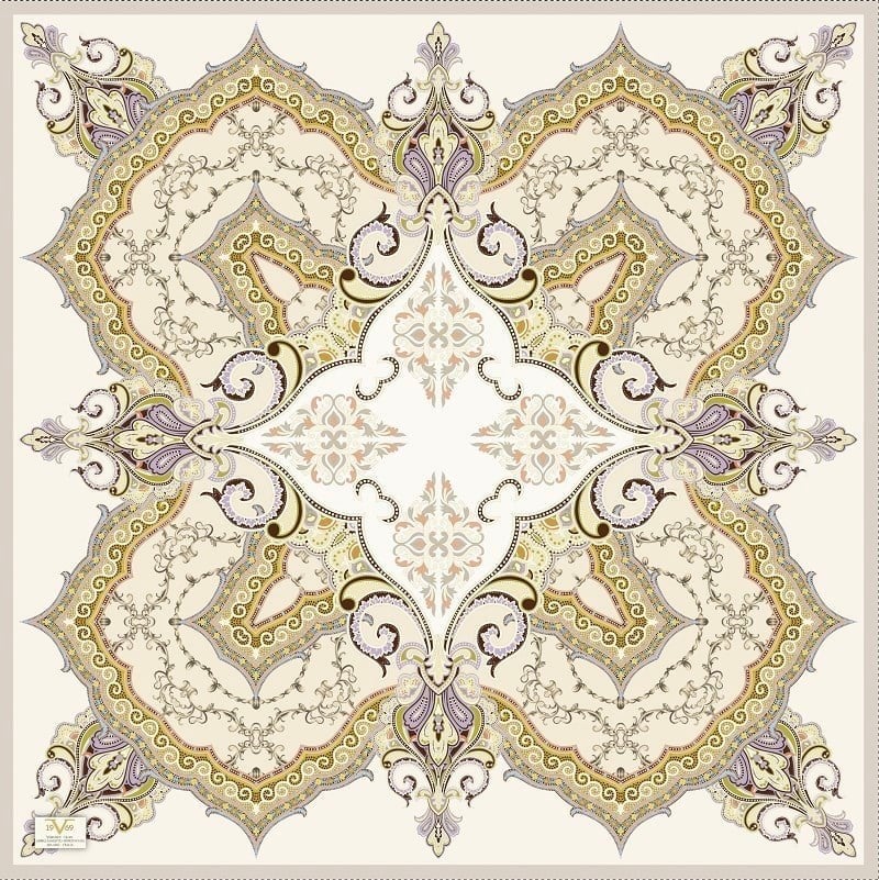 EŞARPDesenli Kışlık İtalyan Şifon Eşarp Askısı ile Birlikte 110x110 cm