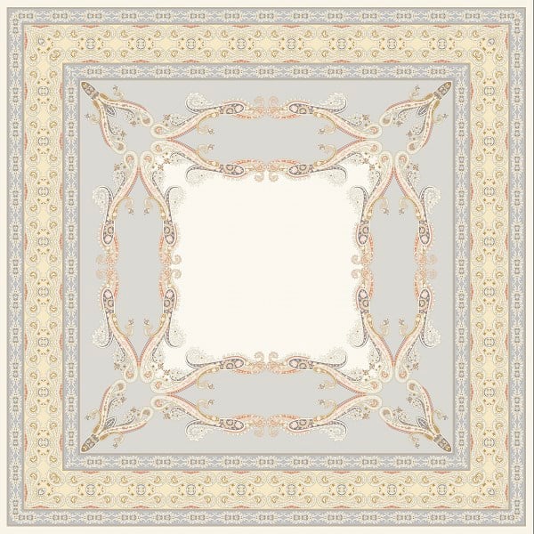 ScarfDesenli İtalyan Şifon Eşarp Askısı ile Birlikte 110x110 cm