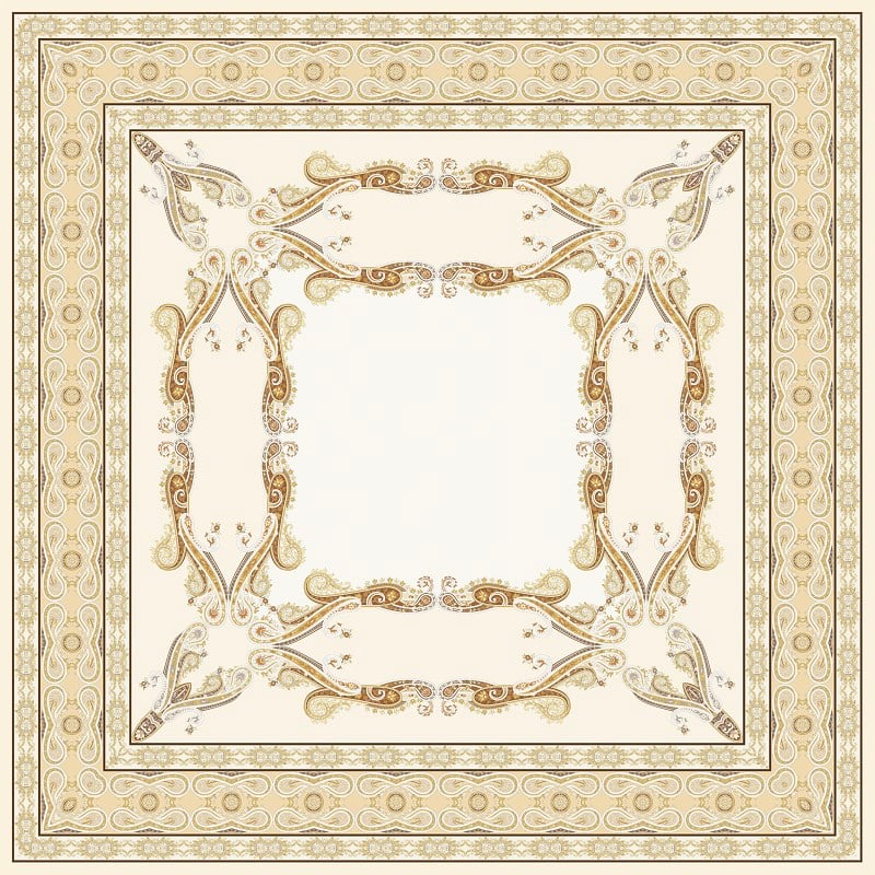 ScarfDesenli İtalyan Şifon Eşarp Askısı ile Birlikte 110x110 cm