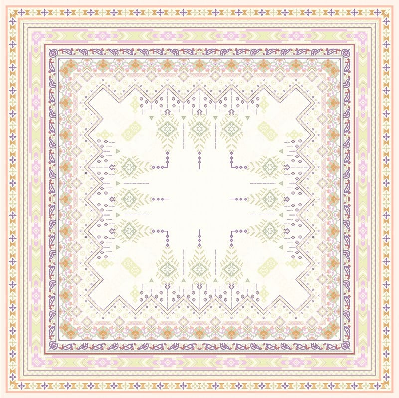 EŞARPDesenli İtalyan Şifon Eşarp Askısı ile Birlikte 90x90 cm