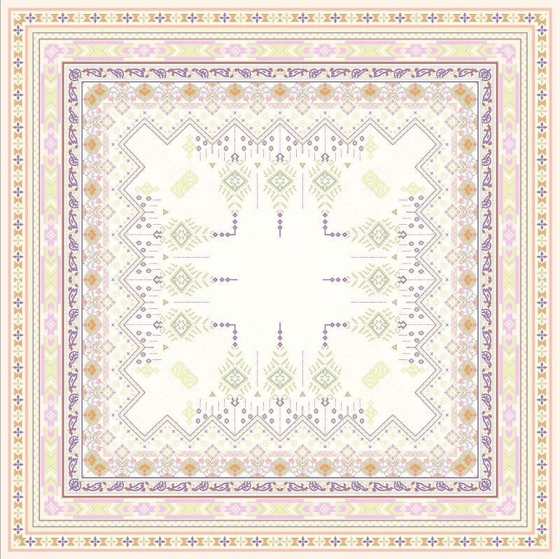 EŞARPDesenli İtalyan Şifon Eşarp Askısı ile Birlikte 90x90 cm