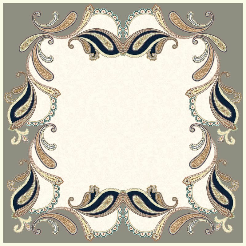 EŞARPDesenli İtalyan Şifon Eşarp Askısı ile Birlikte 90x90 cm