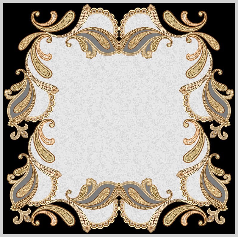 EŞARPDesenli İtalyan Şifon Eşarp Askısı ile Birlikte 90x90 cm