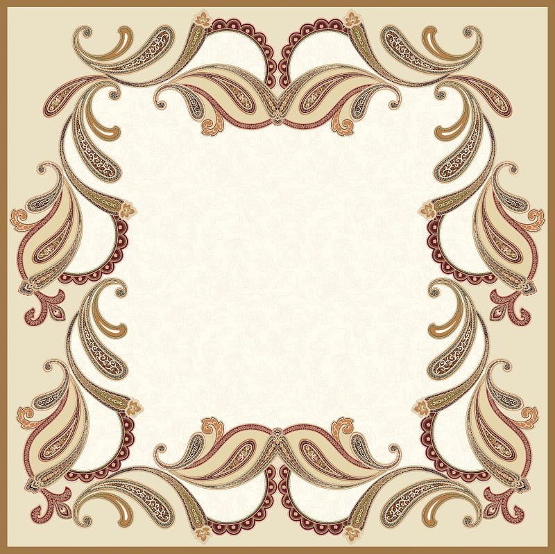 EŞARPDesenli İtalyan Şifon Eşarp Askısı ile Birlikte 90x90 cm