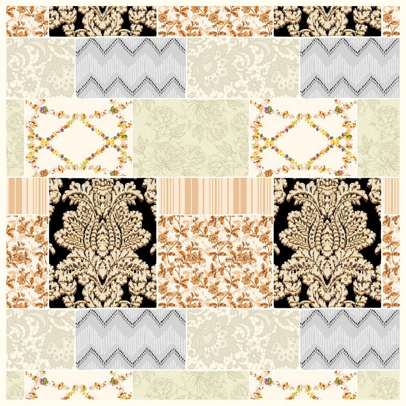 ScarfDesenli İtalyan Şifon Eşarp Askısı ile Birlikte 90x90 cm