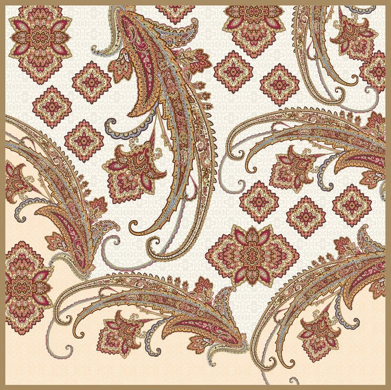 ScarfDesenli İtalyan Şifon Eşarp Askısı ile Birlikte 90x90 cm