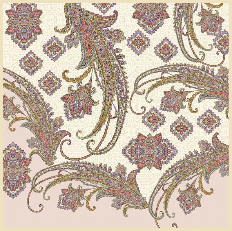 EŞARPDesenli İtalyan Şifon Eşarp Askısı ile Birlikte 90x90 cm