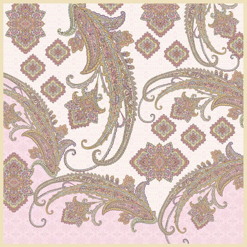 EŞARPDesenli İtalyan Şifon Eşarp Askısı ile Birlikte 90x90 cm
