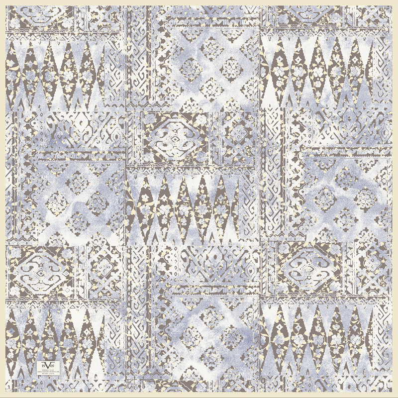 EŞARPDesenli İtalyan Şifon Eşarp Askısı ile Birlikte 90x90 cm