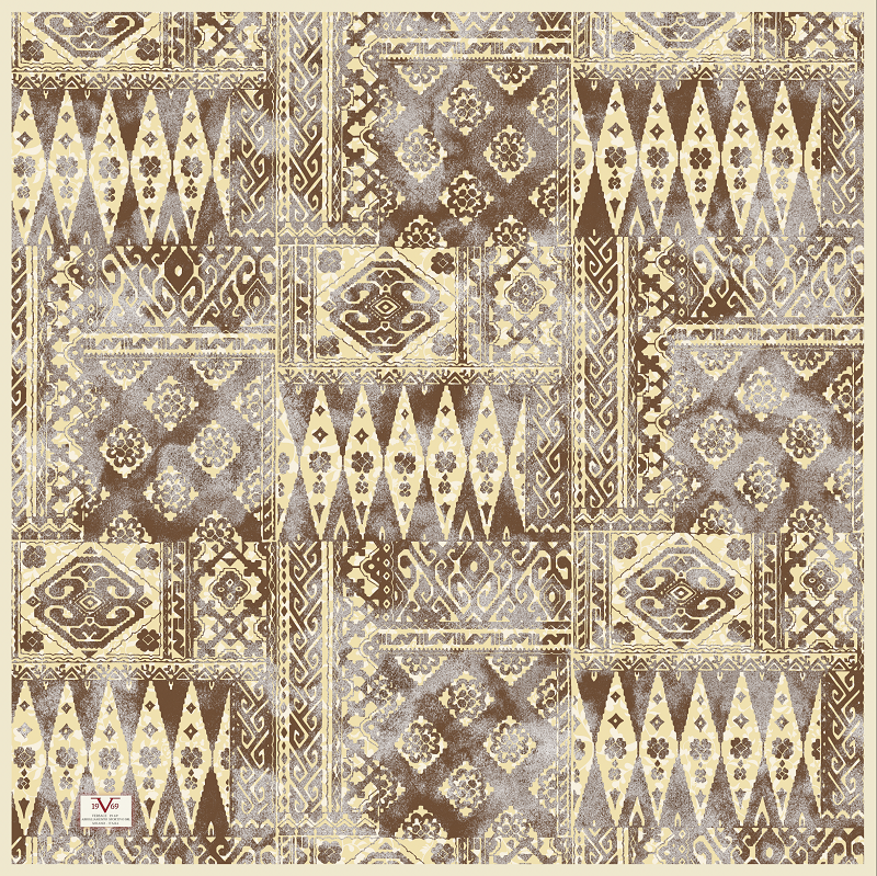EŞARPDesenli İtalyan Şifon Eşarp Askısı ile Birlikte 90x90 cm