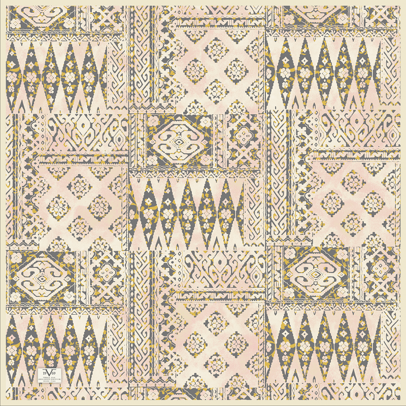 EŞARPDesenli İtalyan Şifon Eşarp Askısı ile Birlikte 90x90 cm