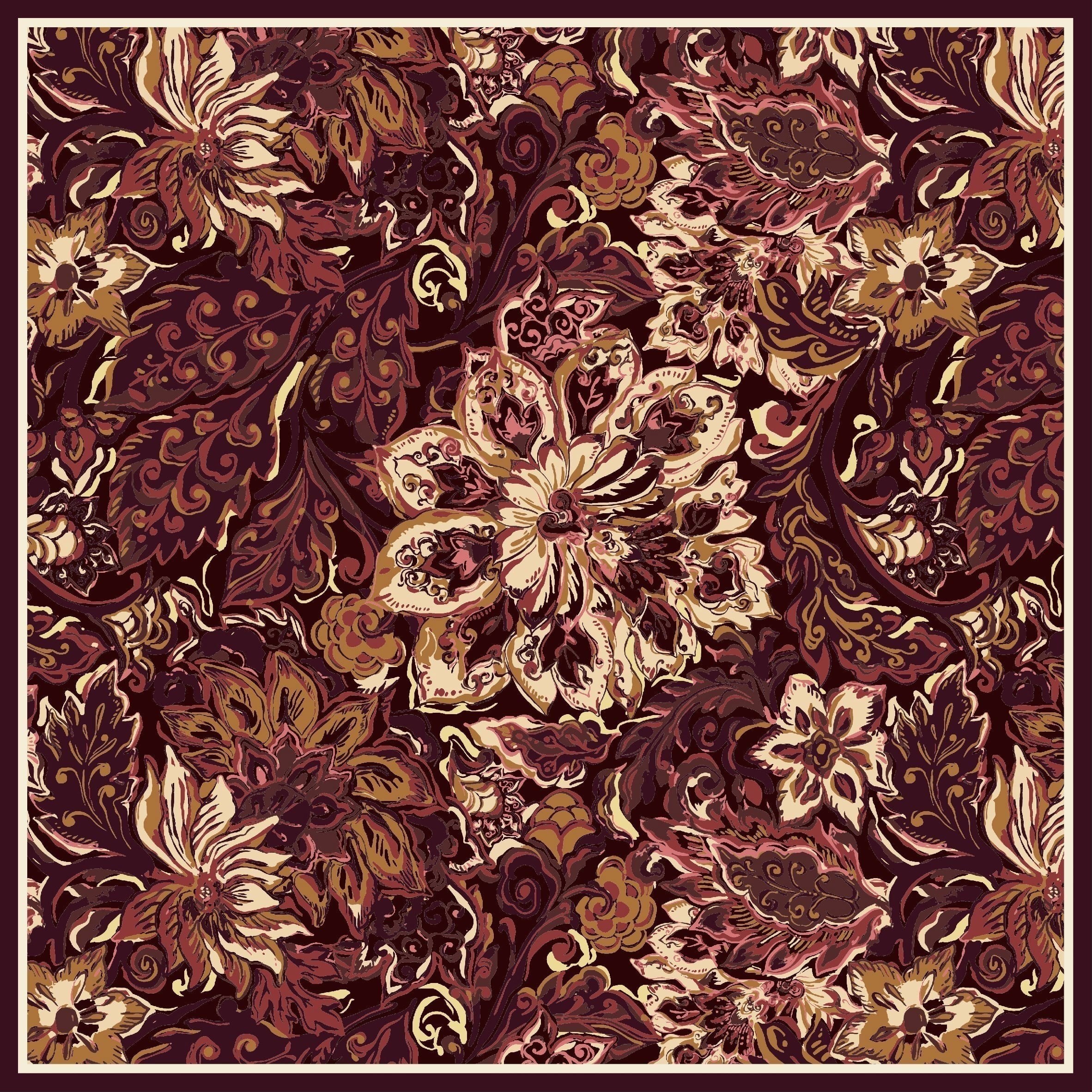 EŞARPDesenli İtalyan Şifon Eşarp Askısı ile Birlikte 90x90 cm