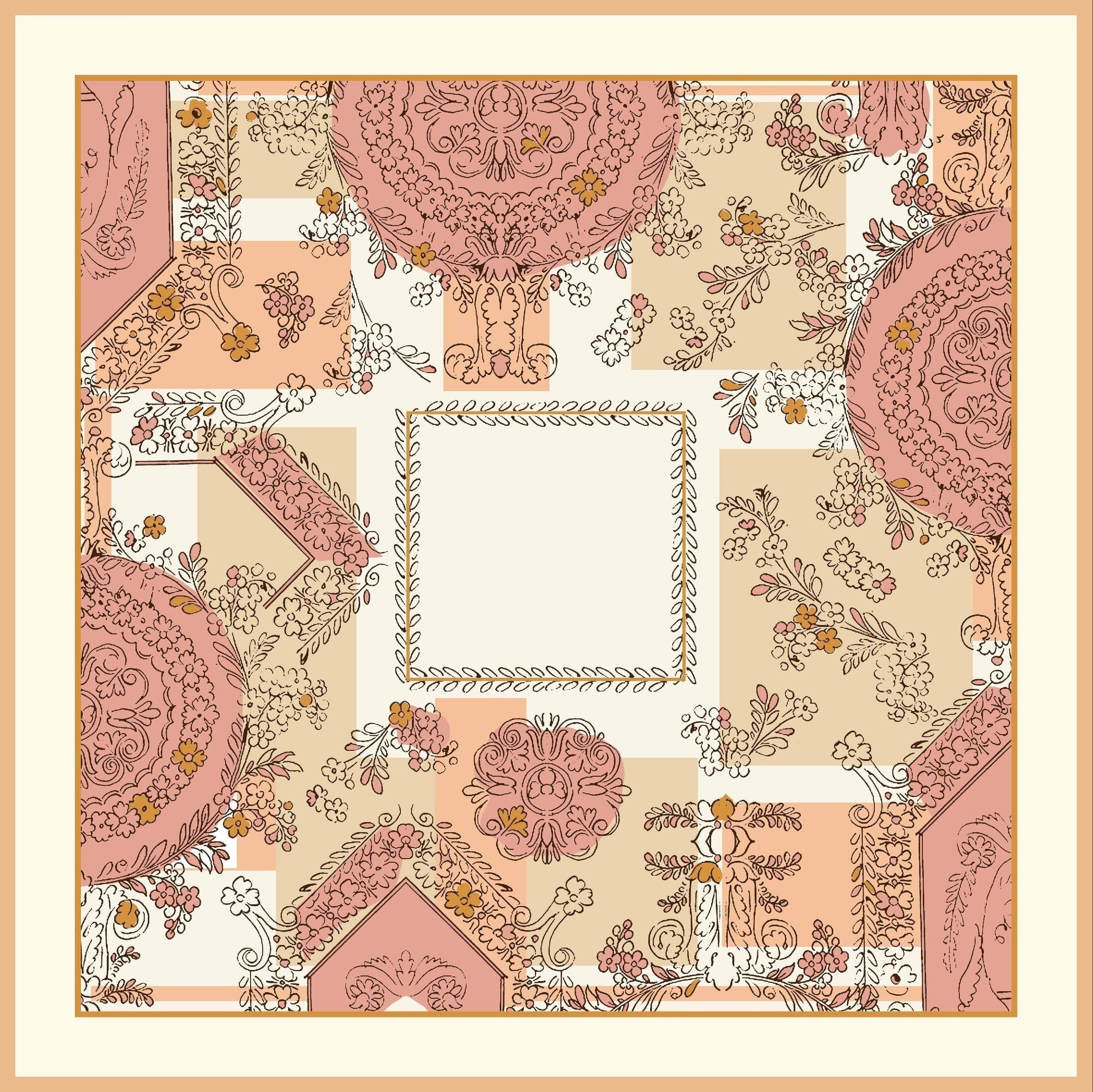 EŞARPDesenli İtalyan Şifon Eşarp Askısı ile Birlikte 90x90 cm