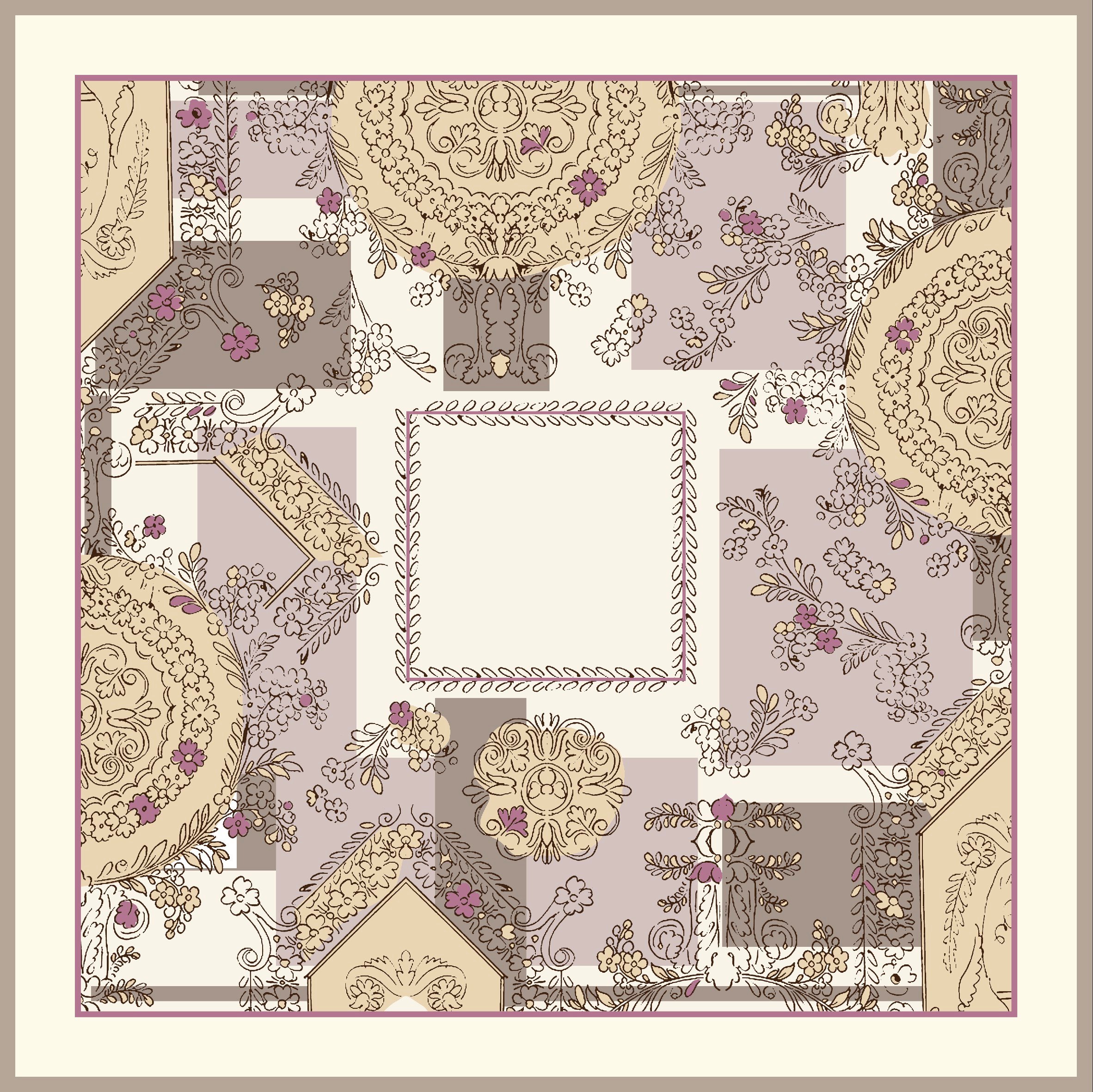 EŞARPDesenli İtalyan Şifon Eşarp Askısı ile Birlikte 90x90 cm
