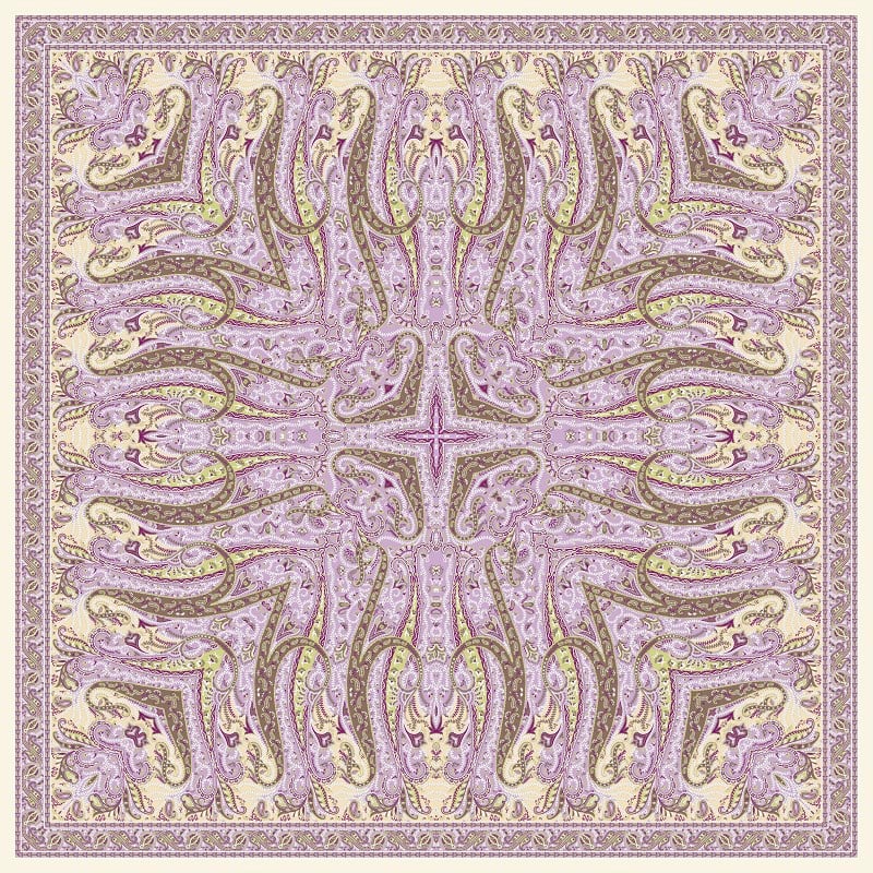 EŞARPDesenli İtalyan Şifon Eşarp Askısı ile Birlikte 110x110 cm