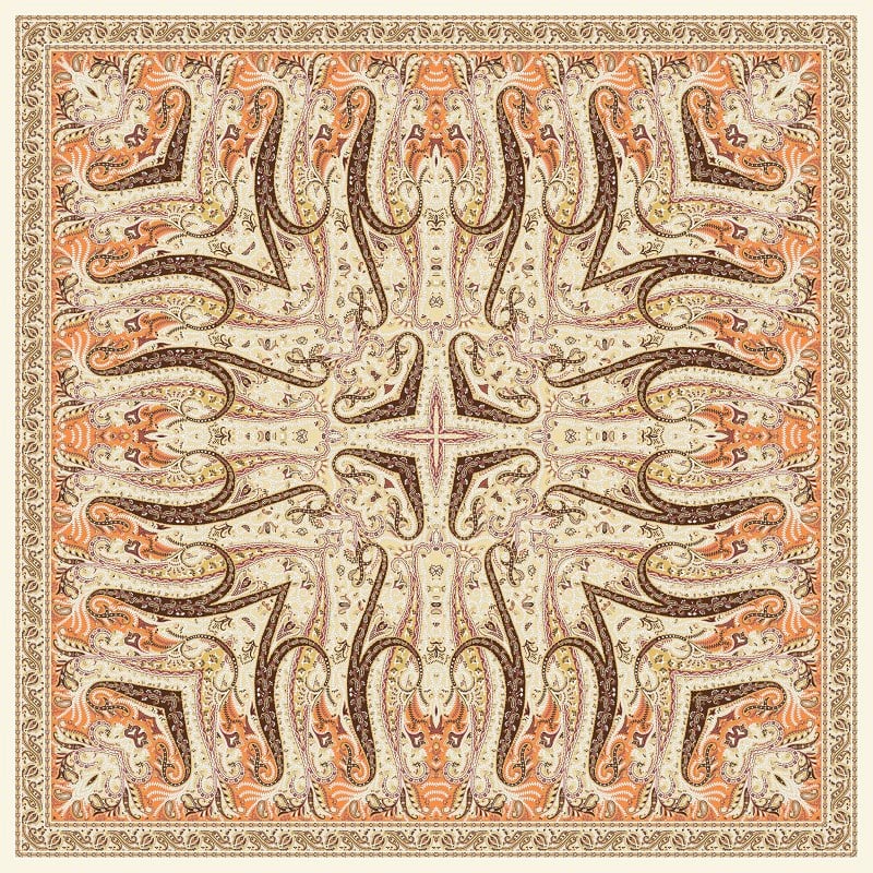EŞARPDesenli İtalyan Şifon Eşarp Askısı ile Birlikte 110x110 cm