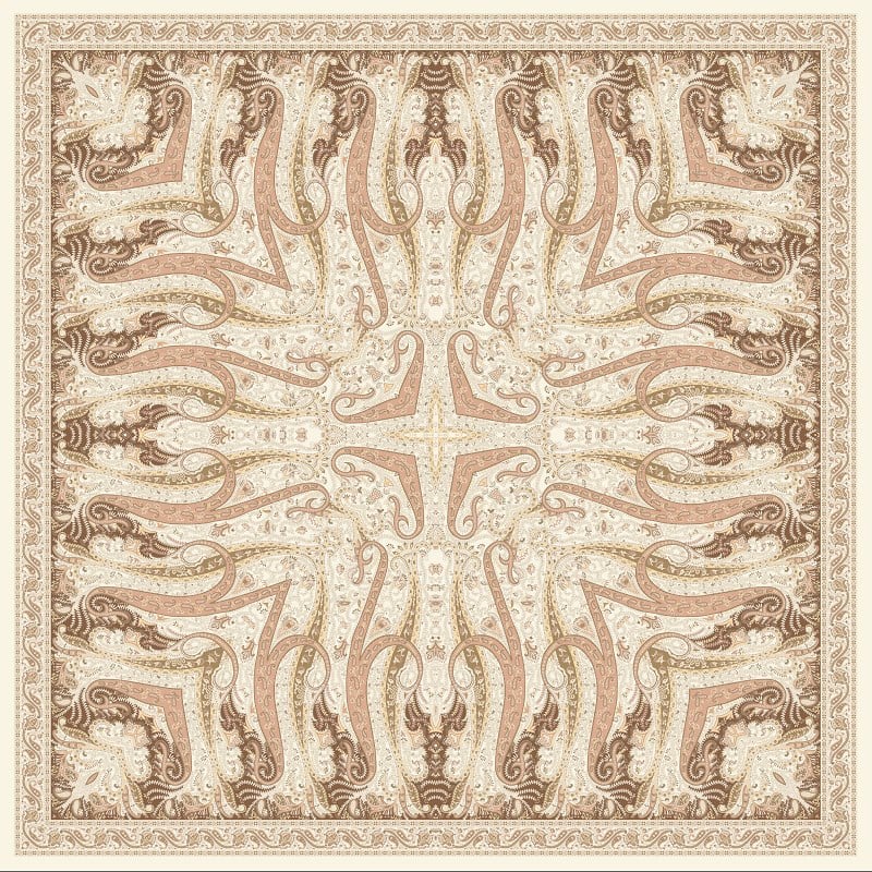 EŞARPDesenli İtalyan Şifon Eşarp Askısı ile Birlikte 110x110 cm