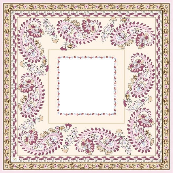 EŞARPDesenli İtalyan Şifon Eşarp Askısı ile Birlikte 110x110 cm