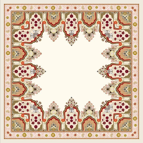 EŞARPDesenli İtalyan Şifon Eşarp Askısı ile Birlikte 110x110 cm