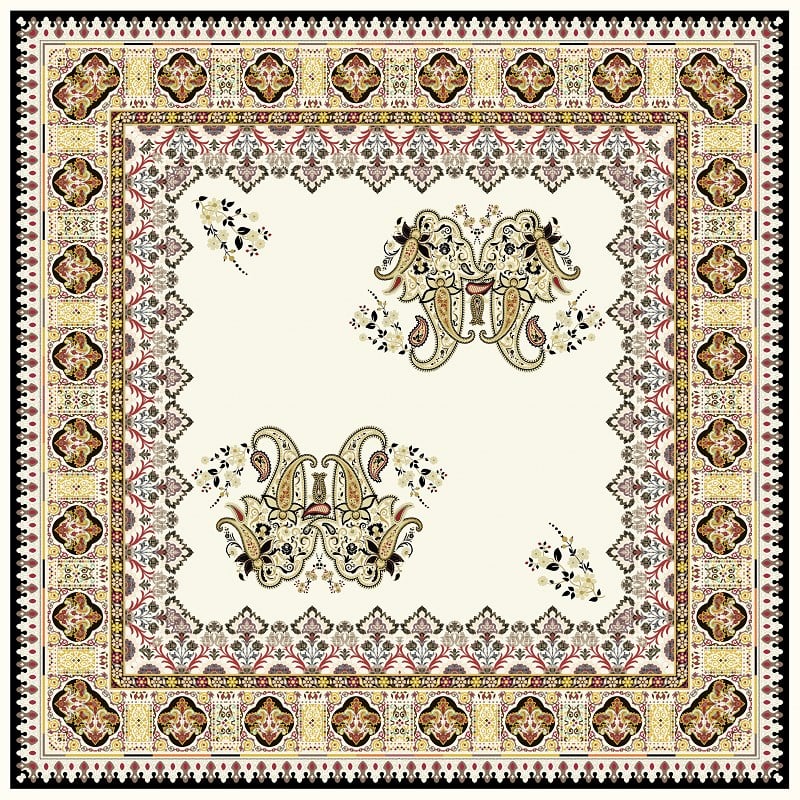 EŞARPDesenli İtalyan Şifon Eşarp Askısı ile Birlikte 110x110 cm