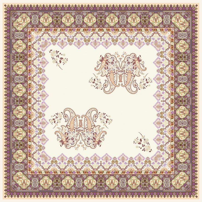 EŞARPDesenli İtalyan Şifon Eşarp Askısı ile Birlikte 110x110 cm